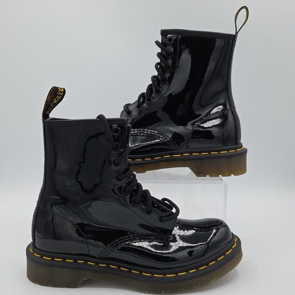 Dr Martens 11821 Black Patent Air Wair 11821 Leather Combat Boots Womens 5 EU 36